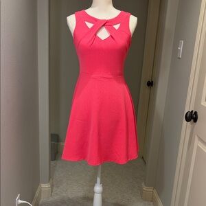 Very J Vibrant Pink Cutout Mini Dress